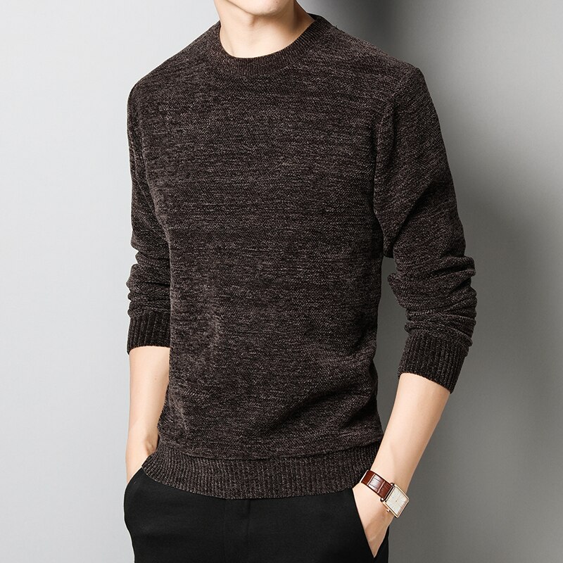 Tyk fløjl mærke trøjer mænd pullover varm slim fit trøjer strikning vinter koreansk stil casual mænd tøj