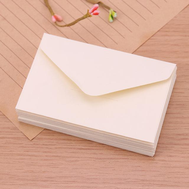 20 stuks klassieke witte zwarte kraft blanco mini-papieren enveloppen met venster, envelop voor huwelijksuitnodiging: Wit