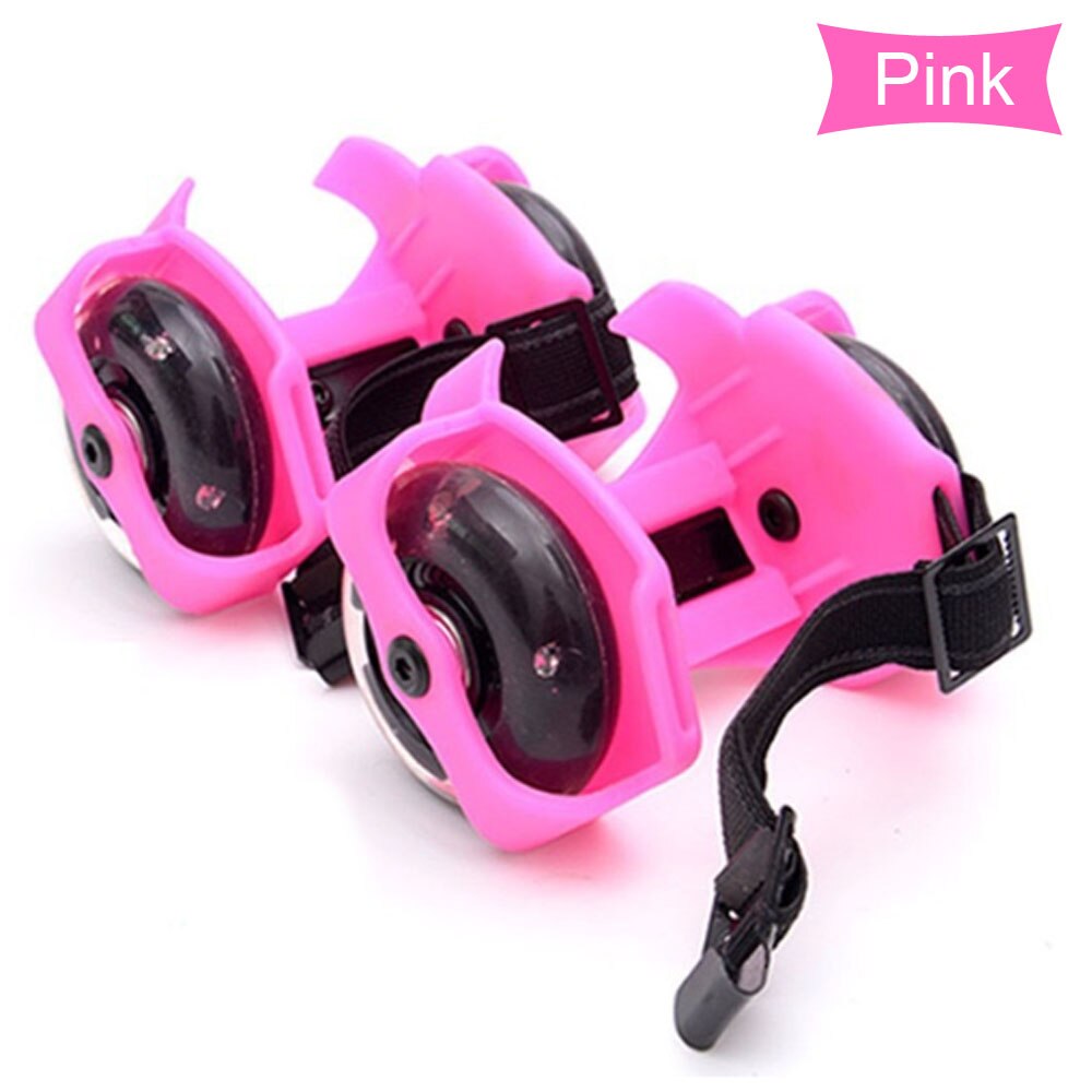 Roulettes clignotantes colorées pour enfants, chaussures à poulie tourbillonnante, talon réglable, simplement Durable, patinage en plein air, à la maison: Rose