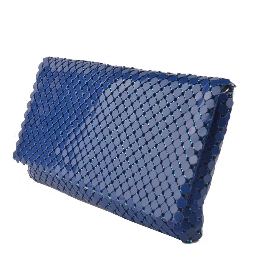 Women's Handbags and Purses Royal Blue Purple Aluminum Evening Party Clutch Bags Ladies Casual Girls Day Clutches Retro