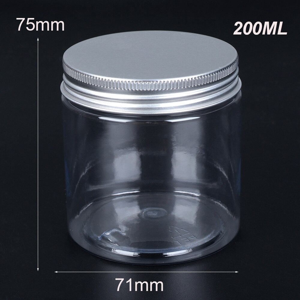 30-250ml Aluminum Cap Cosmetic Tin Pot Lip Balm Jar Containers Oil Wax Empty Home Storage Plastic Container Aluminum Cap Bottle: 200ml