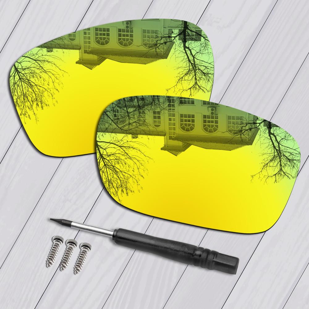 E.O.S Gepolariseerde Verbeterde Vervanging Lenzen & Black Schroevendraaier & Schroeven voor Oakley Twoface OO9189 Zonnebril-Meerdere Keuze: 24K Golden