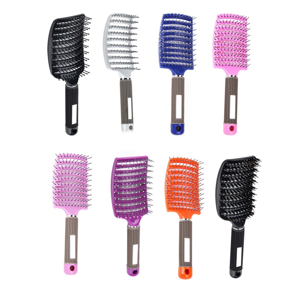 Cepillo con Cerdas de Nailon para el Cabello de Mujer, Peine para Masaje de Pelo Rizado o Mojado, Accesorio de Estilismo y Peluquería ideal para Salón de Belleza