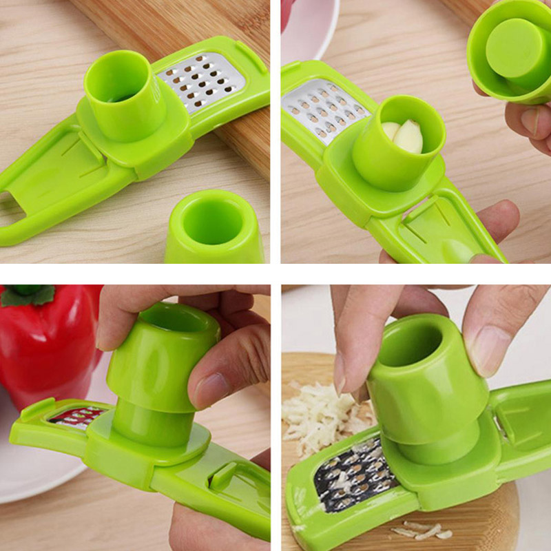 1Pc Knoblauch Presse Kunststoff Edelstahl Manuelle Knoblauch Presser Brecher Ingwer Cutter Schleifen Werkzeug Küche Kochen Werkzeuge