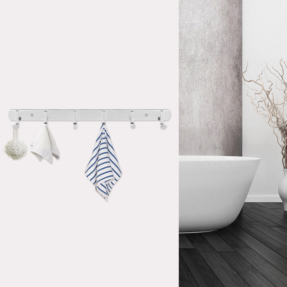 JUSHFO Multi-functional Hook Rail Coat Hook Stainless Steel Coat Hook Wall Hook 4 6 Hook Space Saving 1PC