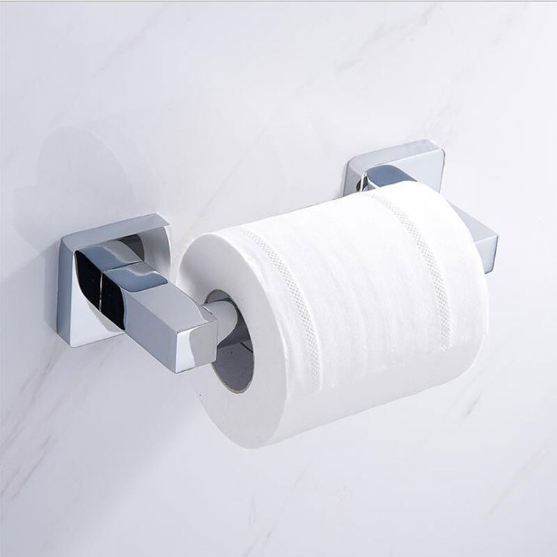 Bathroom Toilet Paper Holder Spring Loaded, Toilet Tissue Paper Roll Holder Wall Mounted, Stainless Steel Chrome