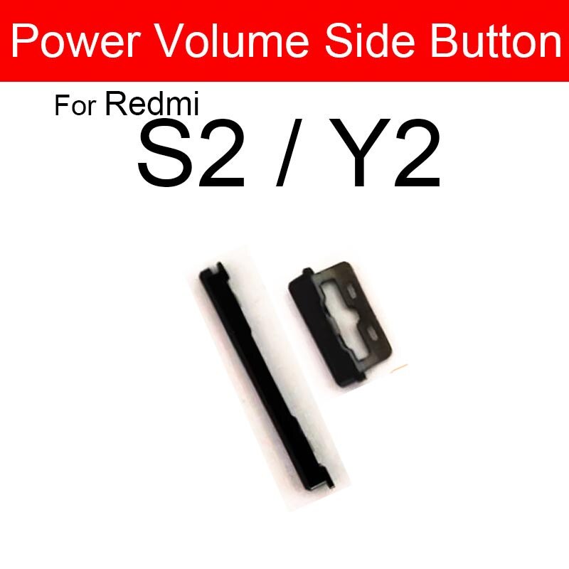 Power On/Off Side Button For Xiaomi Redmi Redmi S2 Y2 Y3 Volume Audio Control Side Key Button Repair Replacement Parts: Black Redmi S2 Y2