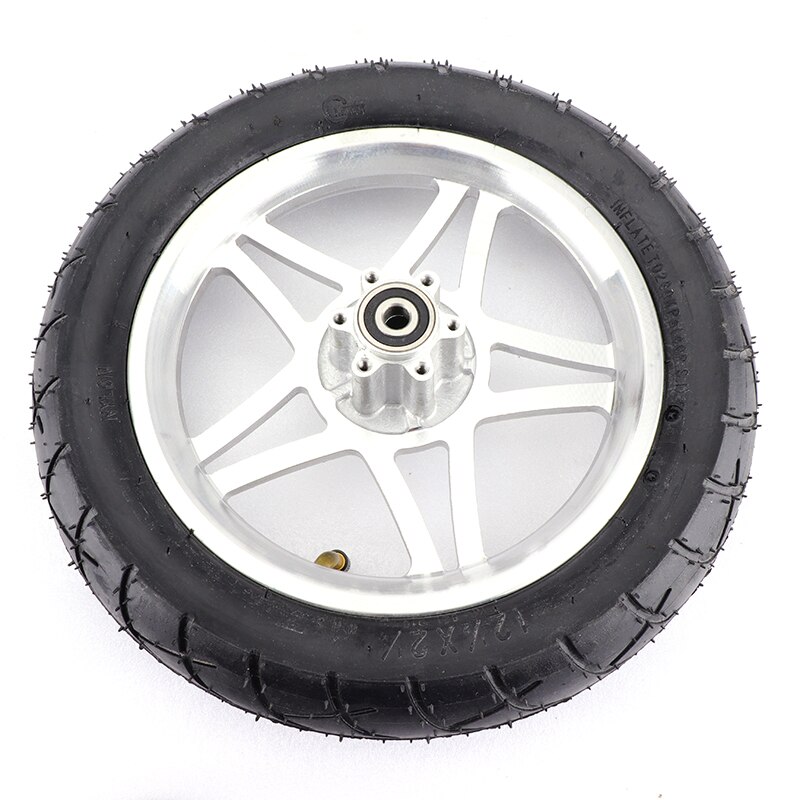 Juego de llanta de tubo interior para neumático de rueda, accesorios para motocicleta, 12 1/2X2 1/4, se adapta a scooters eléctricos, bicicletas plegables: Plata