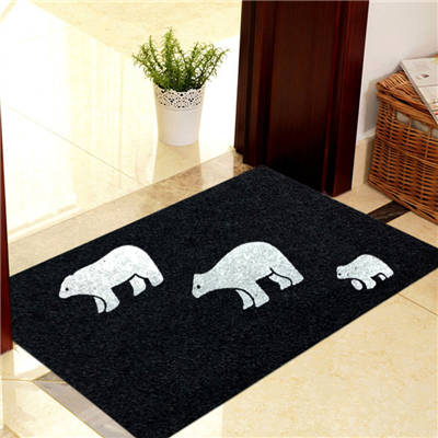 Hem dekorativ ytterdörr matta entré dörrmatta 40 x 60cm polyester svart brun tpr gummi halkfri golvmatta matta välkomstmattor: Tryck öl svart
