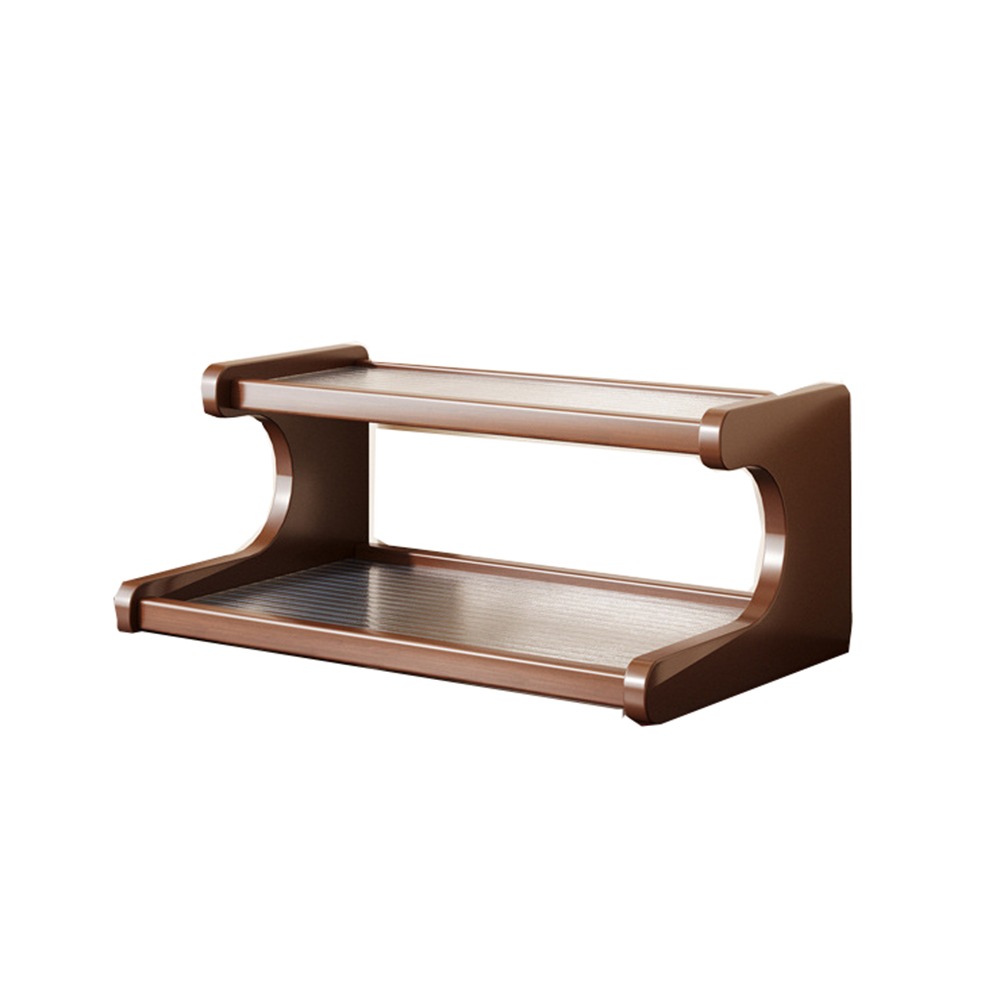 2/3 Tiers Desktop Storage Rack Space-saving Easy-to-assemble Wood Tabletop Stand Compact Multi-functional Desk Bookshelf: Red