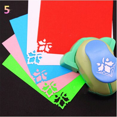 1pc papirkort foto gør-det-selv håndværk blomst form hjørne puncher, business papir kort skære hul punch kontor papirvarer: Nummer 5