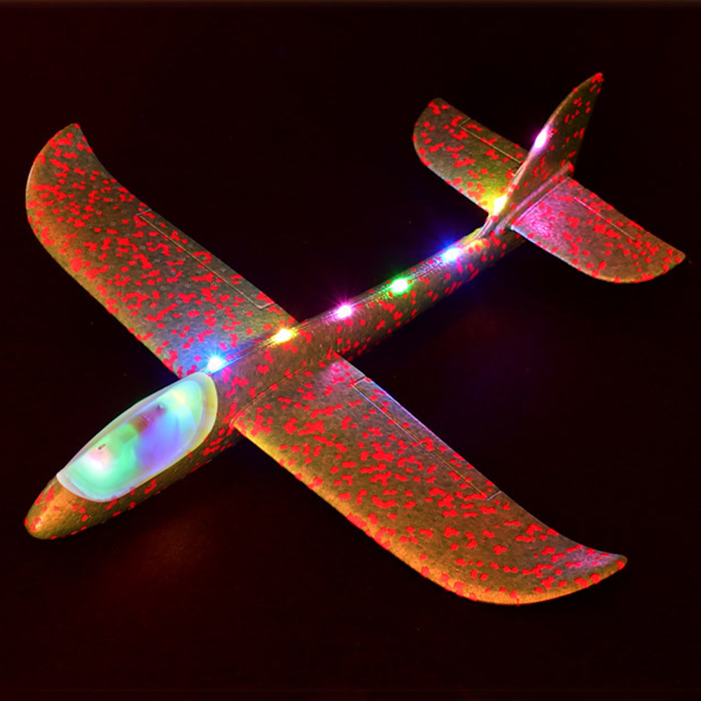 48cm Hand Throw Flying Glider luminous Planes Toys For Children Foam Aeroplane Model Fillers Glow In The Dark Plane Toys Game