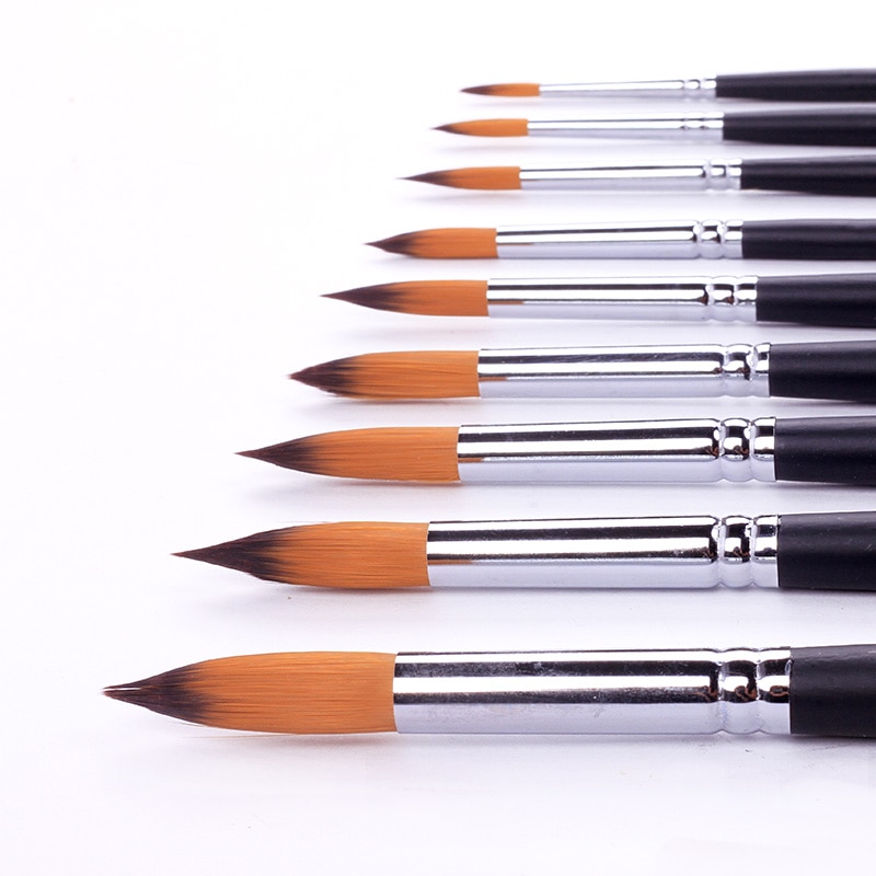 Bgln 9 stk langt skaft nylon akvarel pensler gouache akryl pensel pen pincel til pintura kunst forsyninger 804