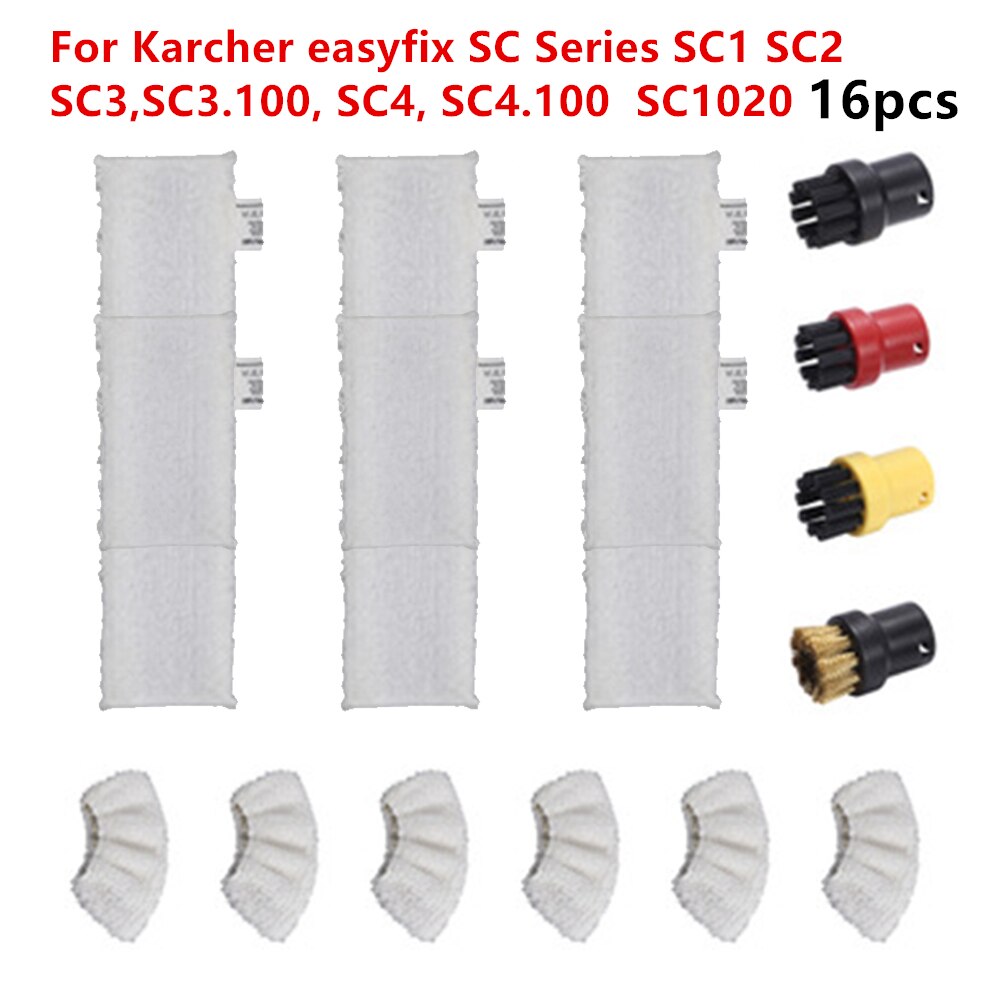 Gulvmoppedampdæksel lille rund børste til karcher easyfix sc serie  sc1 sc2 sc3, sc3.100, sc4, sc4.100 sc 1020 støvsuger: A 16 stk