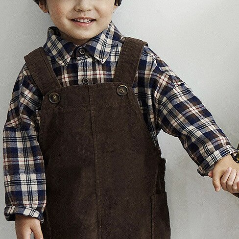 Herfst En Winter Koreaanse Versie Van Mannen, vrouwen En Kinderen Casual Alle-Match Kleine Brede-Been Corduroy Overalls