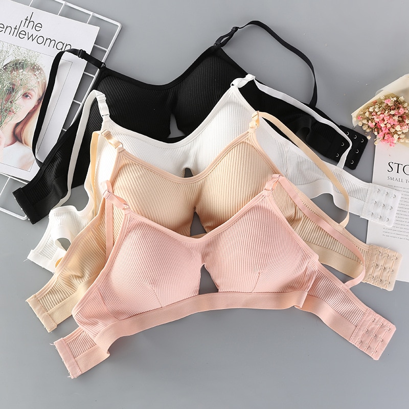 DERUILADY Sexy Hollow Solid Color Women Bra Thin strap Push Up Bra Wire Free Seamless Underwear Slim Fit Cozy Thread Female Bras