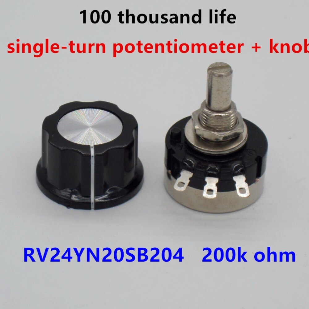2 stks RV24YN20S B204 200 k ohm Carbon film potentiometer single-turn potentiometer + 2 stks A03 knop