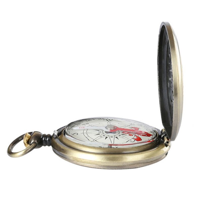 Montre de poche boussole en Bronze Vintage, de randonnée en plein air Navigation enfant rétro boussole Portable en métal