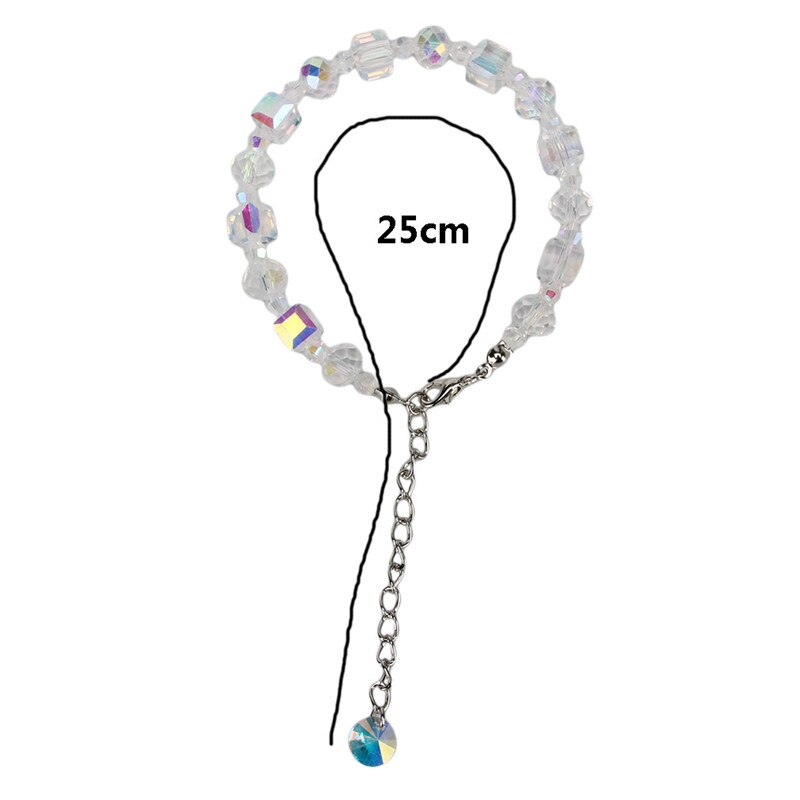 Summer Square Crystals Link Chain Stretch Charm Bracelets For Women Adjustable Party Jewelry Pulseras Mujer