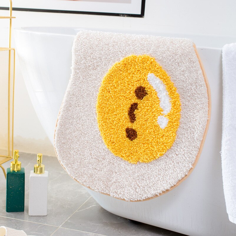 Huevo frito alfombra Baño de dibujos animados entrada alfombra alfombras cocina dormitorio alfombras de piso absorbente a prueba de polvo Anti-Slip felpudo