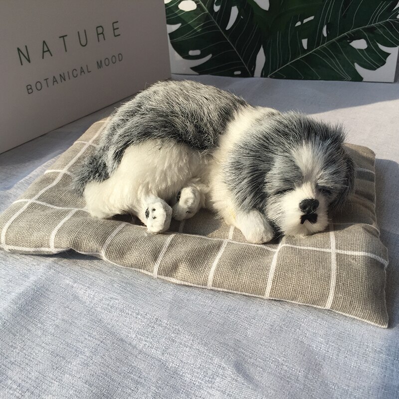 Belle Simulation chien dormant avec son Husky dalmatiens frontière Collie Samoyed Golden Retriever voiture décoration animaux jouets