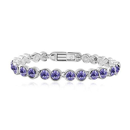 Cooper charm Shiny Austria Crystal Bracelets & Bangles Women Accessories: Purple