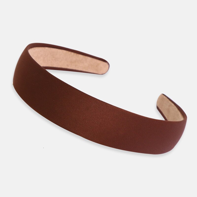 Solid Color Cloth Headband Cross Hair Band for Women Wide Plastic Hair Hoop Lady Turban Bezel Hair Bands Girls Hair Accessories: brown