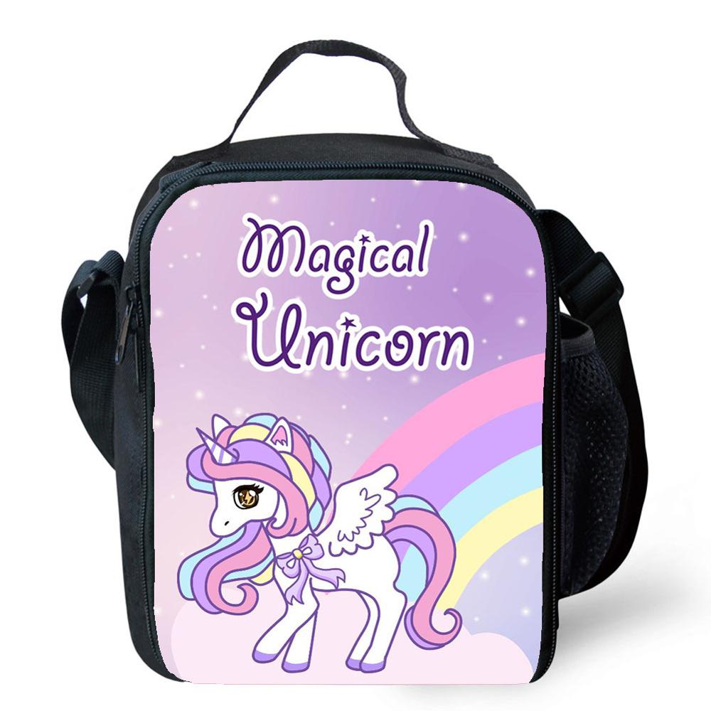 Hello Unicorn Lunch Bag Oxford Food Preservation Organizer Picnic Lunch Bags Fresh Fruit Insulation Pouch Cooler for Kids girls: 2