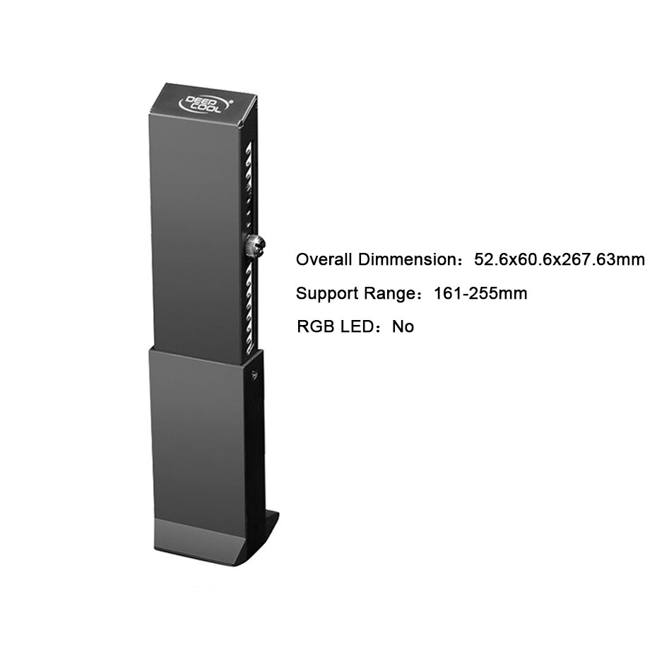 Deepcool gh -01 5v/3- pin a-rgb grafikkortbeslag computergrafik ledsager vga holder højdejusterbar: Ingen rgb