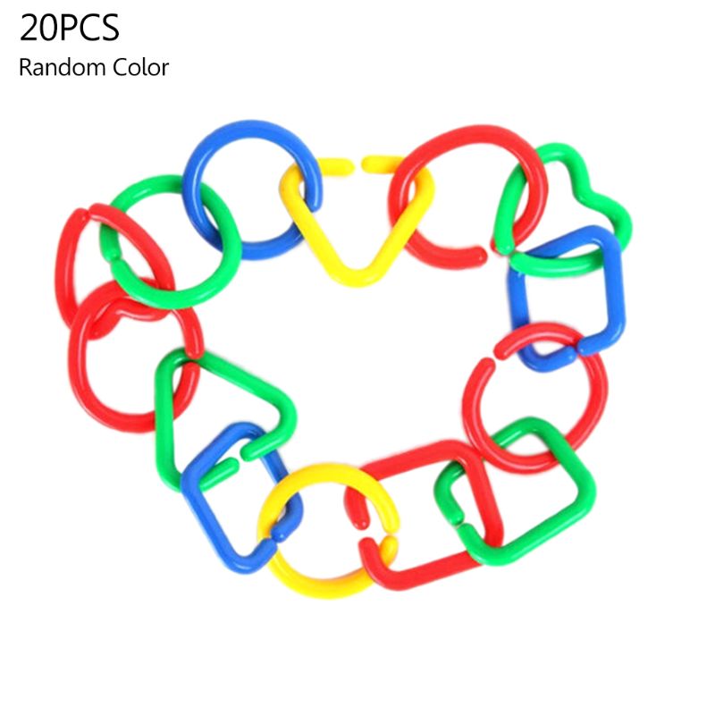 20 st papegojbett tugga lek leksak fågel gör det själv tillbehör färgglad plastkedjelänk