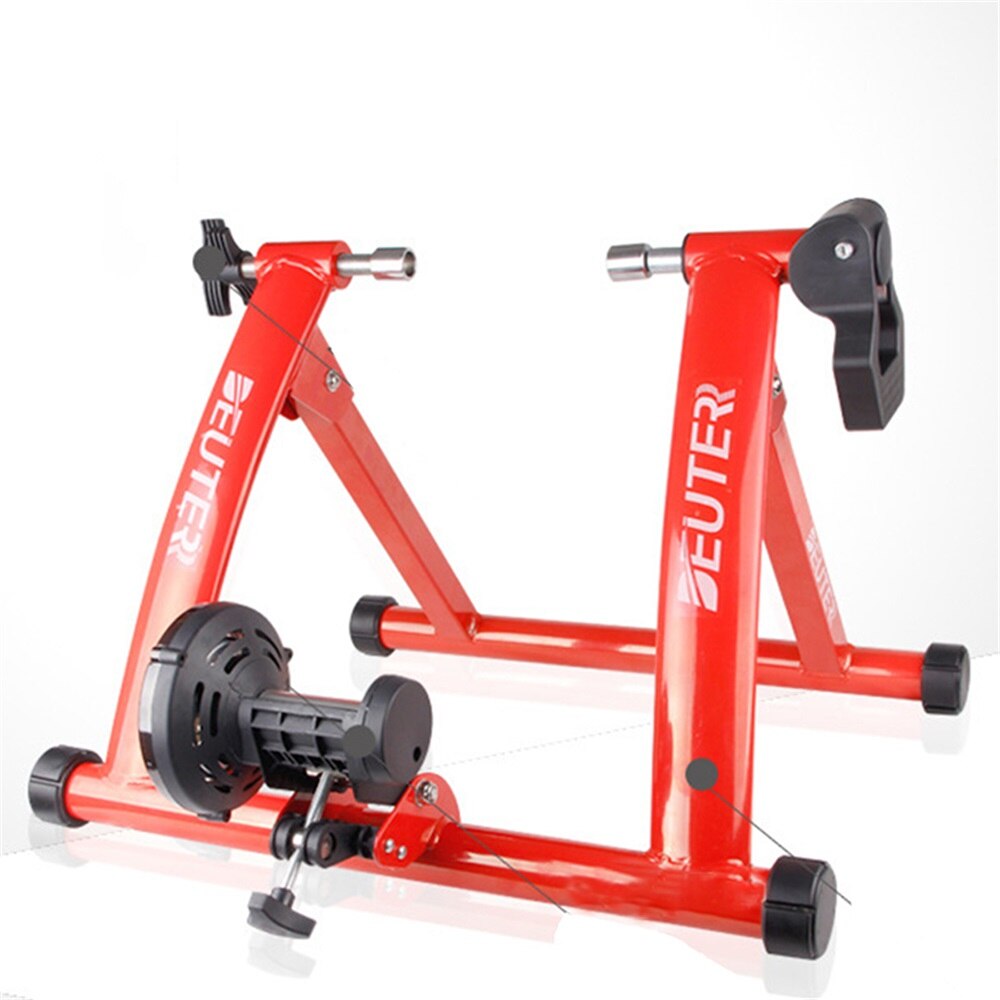 Bicycle Training for 26-28 inch bike Wireless Home Training Indoor Exercise Bike Trainer 6 Speed Magnetic Resistance Road MTB: red