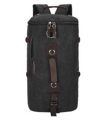 Winmax saco de montanhismo dos homens grande capacidade mochila masculino viagem de acampamento turístico cilindros lona cilindro caminhadas dailypack: black