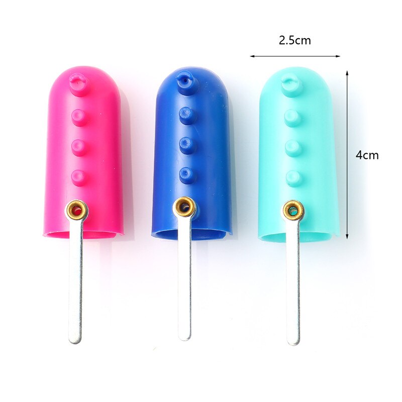 1pc plast fingerbøl syring trådkutter finger blad nål broderi trådbryter sytilbehør tilfeldig 4 x 2.5cm