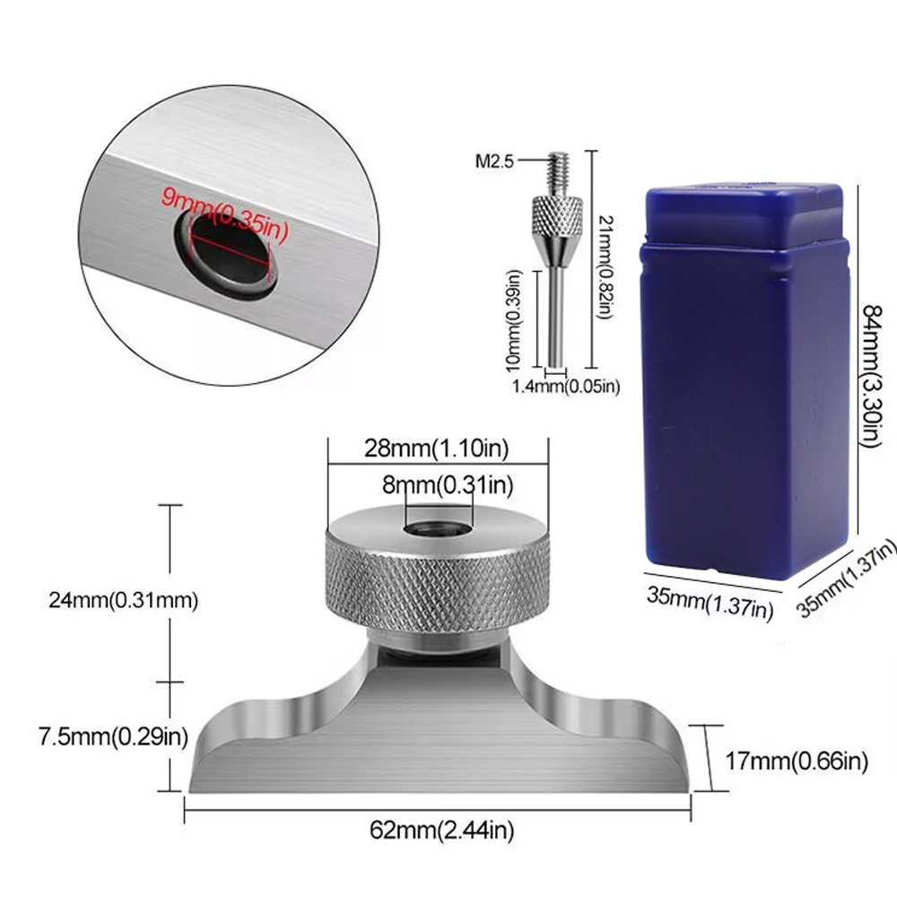High precision micrometer Digital indicator depth gauge depth measuring instrument with cylindrical base T-bracket: black