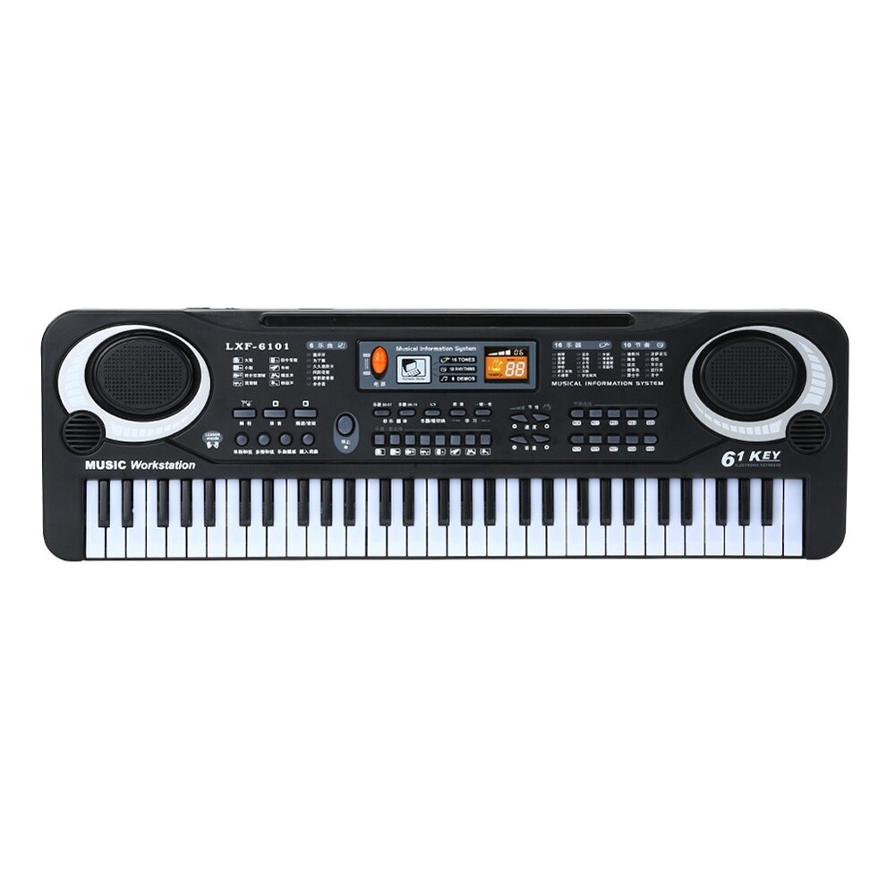 61 taster sort digital musik elektronisk tastatur nøglebræt elektrisk klaver børn musikinstrument: Os stik