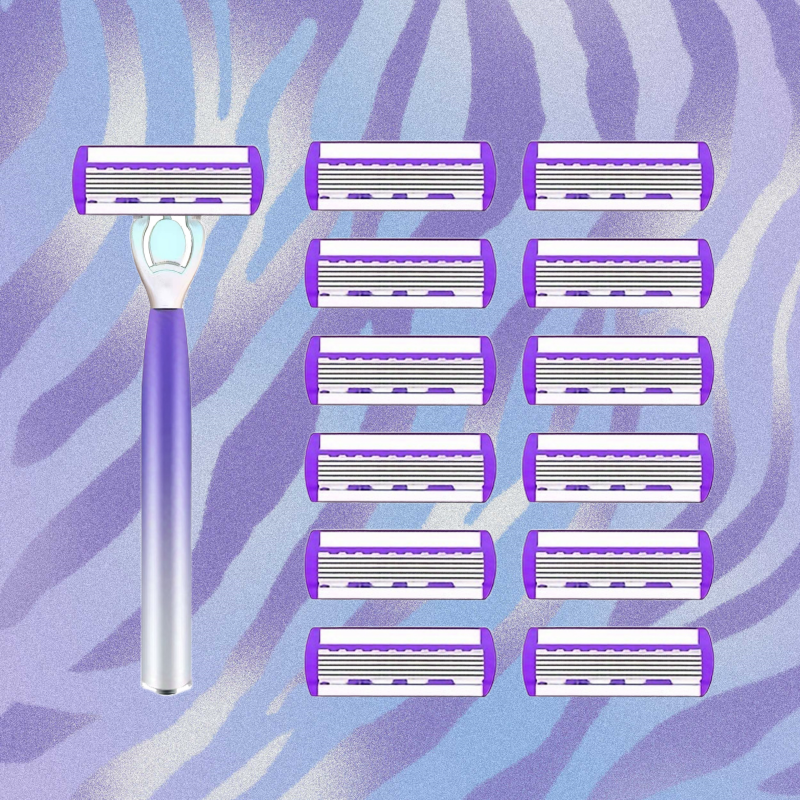 Maquinilla de afeitar con cuchilla de 6 capas para mujer: afeitado suave y indoloro para piernas y axilas | Herramienta de depilación manual de acero inoxidable