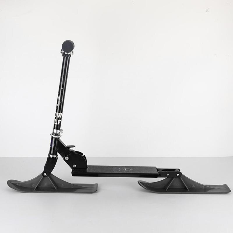 Ski Boards Effen Kleur Multifunctionele 1 Paar Pe Plastic Ski Board 2 In 1 Winter Outdoor sport Scooter Onderdelen Zwart