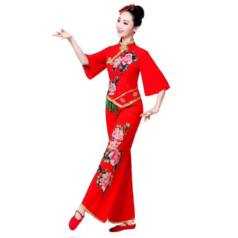 Hanfu style Yangko performance square dance costume fan dance umbrella dance traditional chinese dance costume