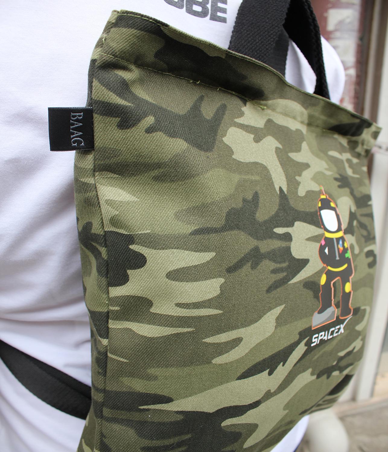 Mochila de camuflaje Unisex de con baagestambul, estampado de dibujos animados con rayas con asa