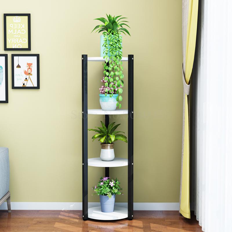 Multi-layer flower stand interior decoration space balcony flower stand wrought iron living room flower pot rack small flower