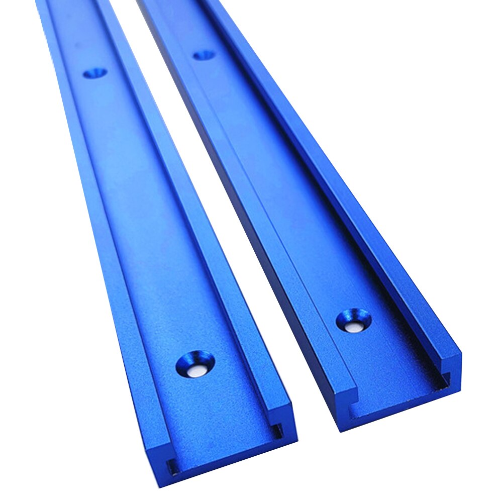 Armatur jig aluminiumslegering t slot til router bord glidende båndsave diy geringsspor bærbart træbearbejdningsværktøj: 300mm / Blå