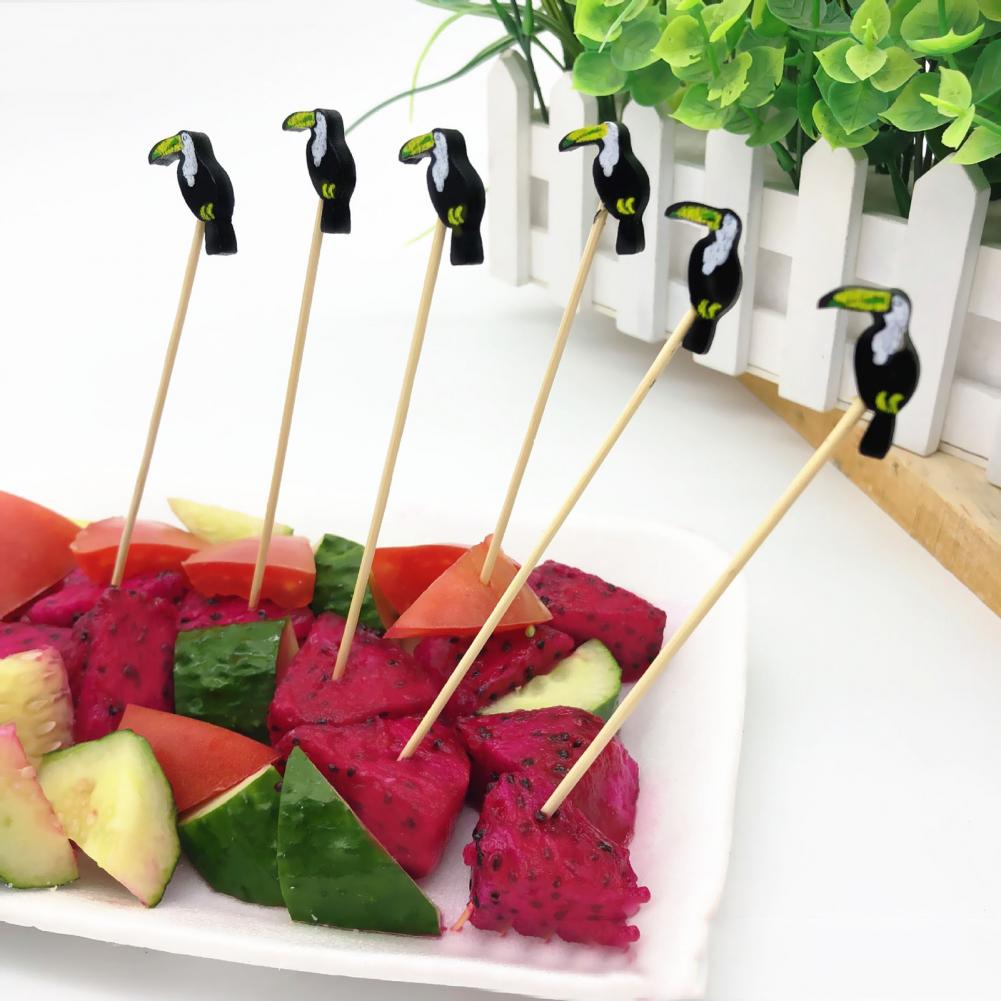 Aantrekkelijke 100 Stuks Duurzaam Leuke Cartoon Patroon Fruit Tandenstoker Mooie Fruit Pick Praktisch Voor Indoor