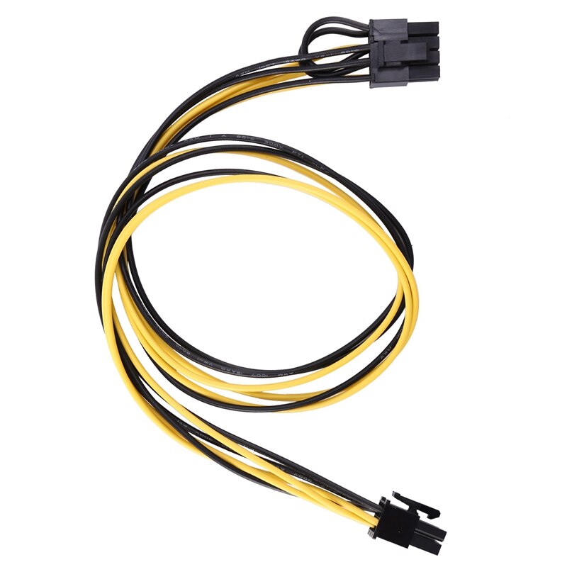 Cable de alimentación de 6 pines PCI-E a 8 pines (6 + 2) PCI-E (macho a macho) GPU, 50cm para tarjetas de imagen, placa de separación de servidor de minería, 6 uds.