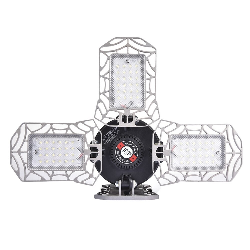 120W LED Garage Light Super Brightness E26 Deformable Ceiling Light Fixture Deform Light for Workshop Warehouse Factory Gym