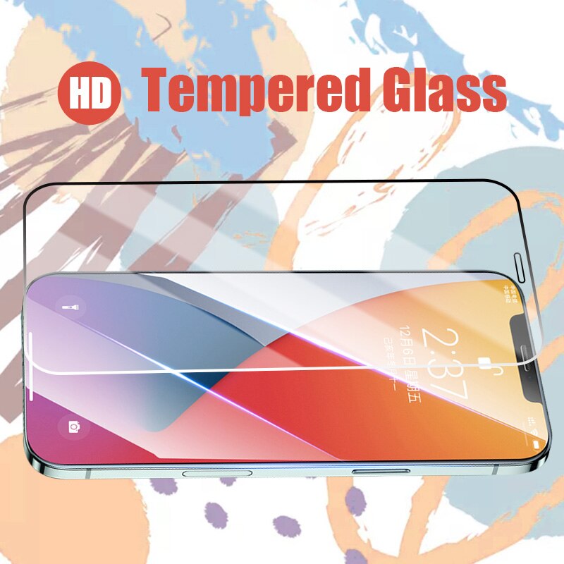 Cristal templado 4 en 1 para iPhone 13, 12 Pro Max, 12 Mini, 11, Protector de pantalla, película de lente de cámara de teléfono, vidrio Protector