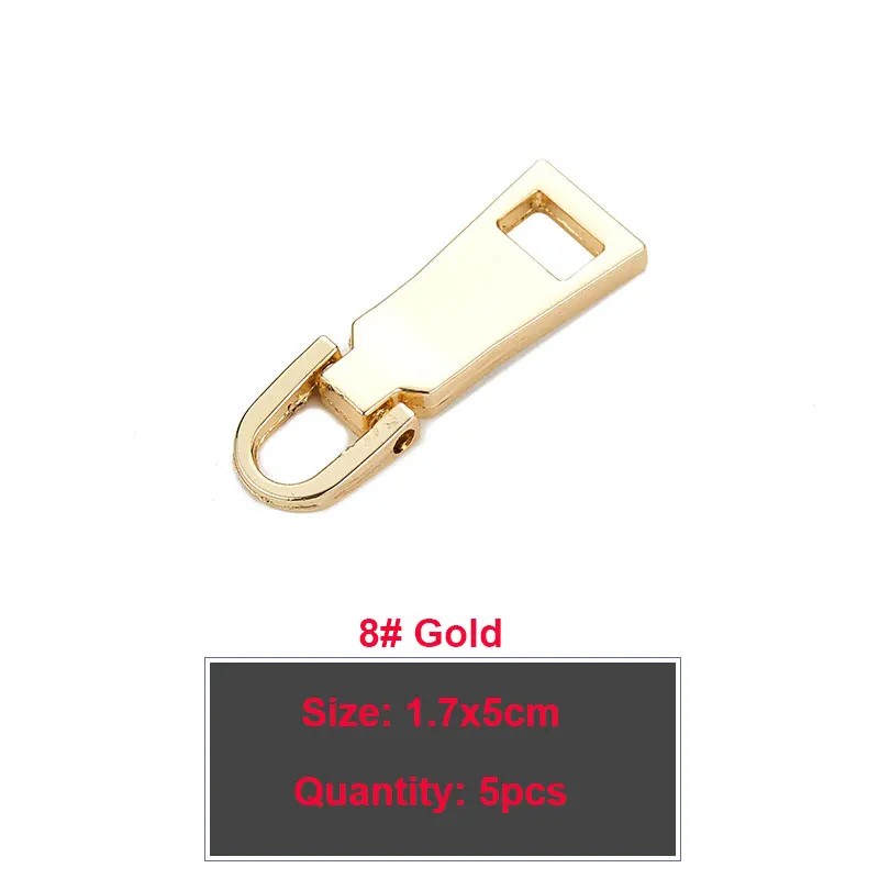 5 stuks Rits Pull Vervanging Metalen Rits Pull Reparatie Rits Pull Tab voor Bagage Koffer Rugzak Jas Zakken Jas Laarzen: Black Nickel