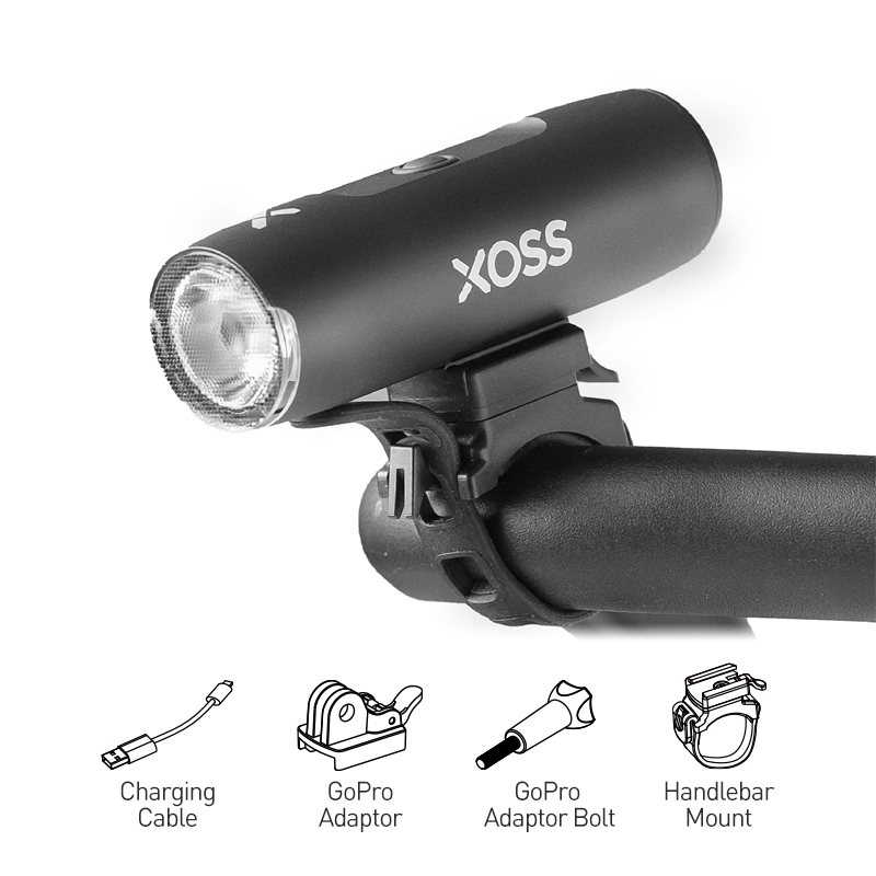 Xoss  xl400/xl800 cykelstrålkastare 400/800 lumen usb-laddningsbar landsväg mtb framlampa cykellampa aluminium ultralätt ficklampa: Vit