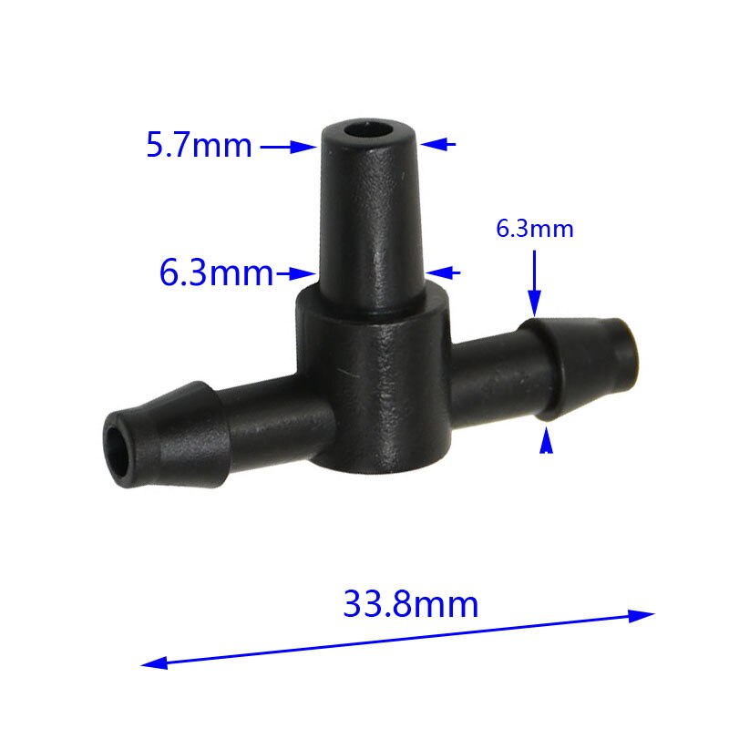 Hageslange munnstykke kobling 1/4 "  til 6mm tee kobling tåke munnstykke t type vann splitter beslag 25 stk.