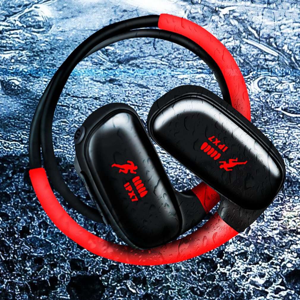IPX8 étanche sans fil Bluetooth écouteur lecteur MP3 stéréo musique écouteurs sport HiFi casque nager