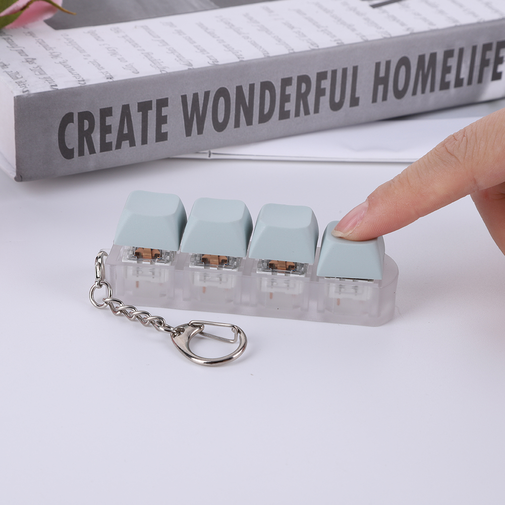 Juguete de tecla de teclado DIY para adultos, llavero Fidget, juguetes de descompresión, llave mecánica, para aliviar el tiempo de paso